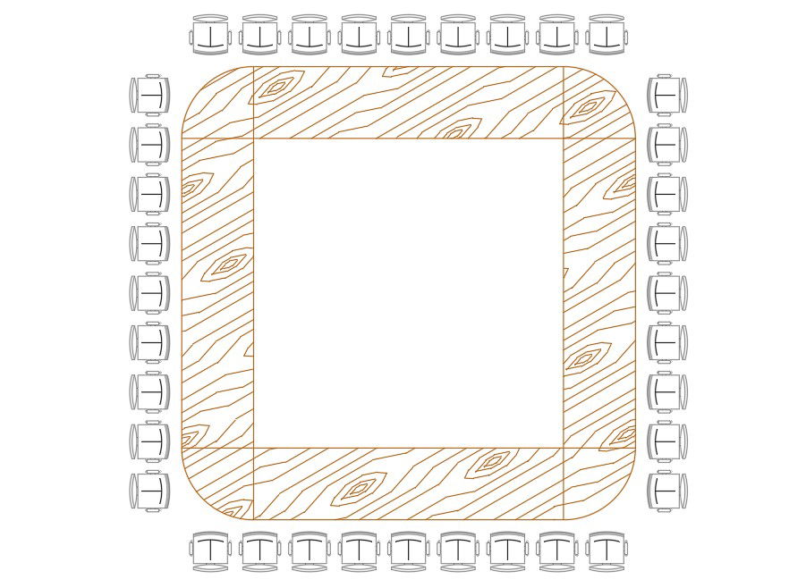 Office Conference Room Table And Chair Top View Drawing