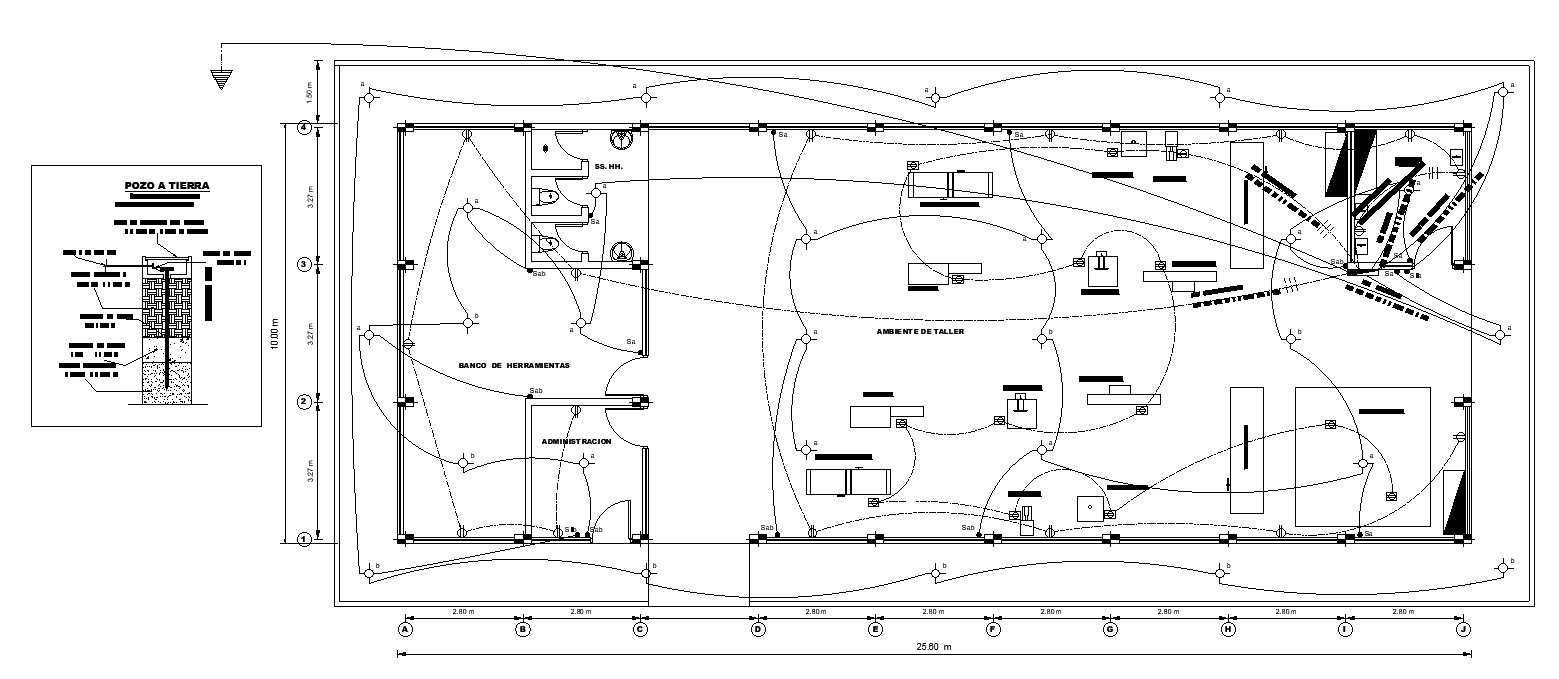 Office Electrical Wiring Layout Plan AutoCAD Drawing Download DWG File