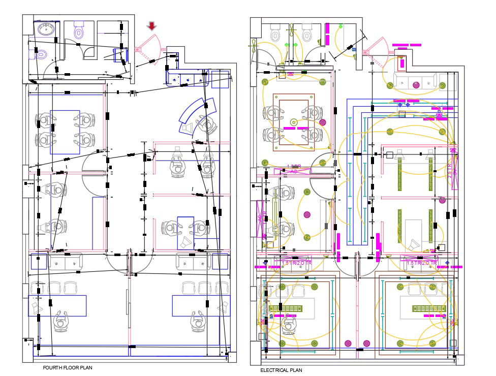Office Electrical interior Design Layout Plan AutoCAD File