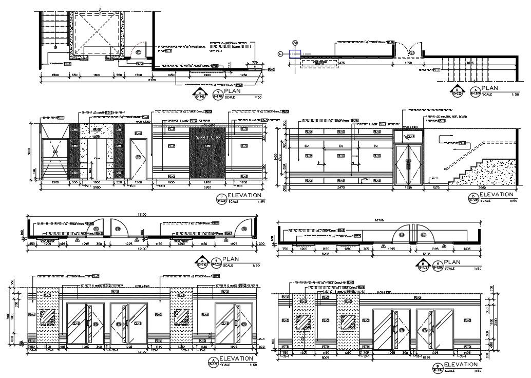 Office Flloor Building Interior Elevation Design DWG File