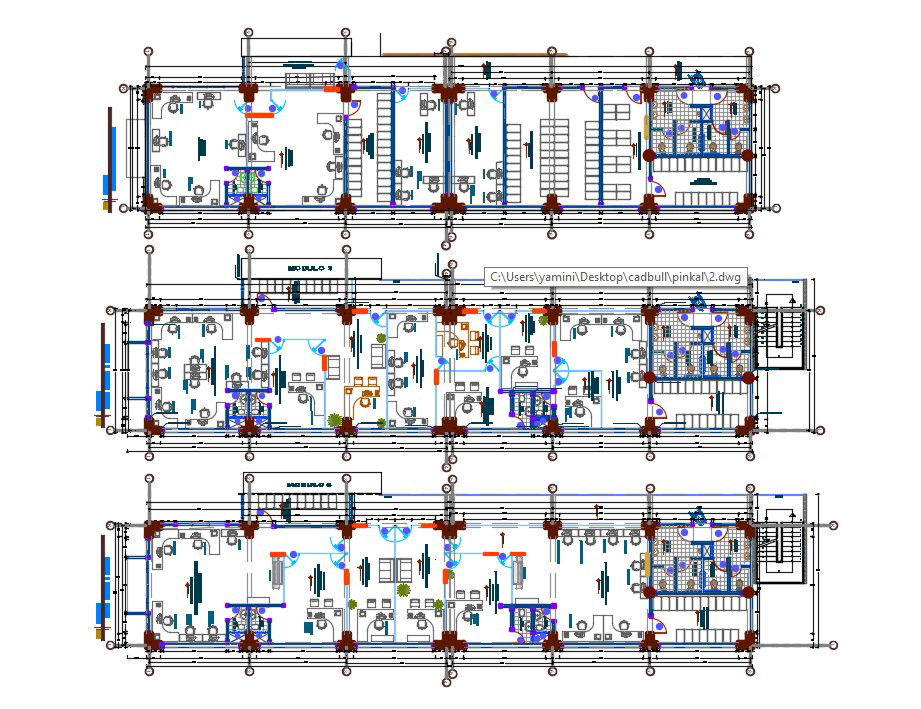 Office Floor Plan Architecture Drawing DWG File