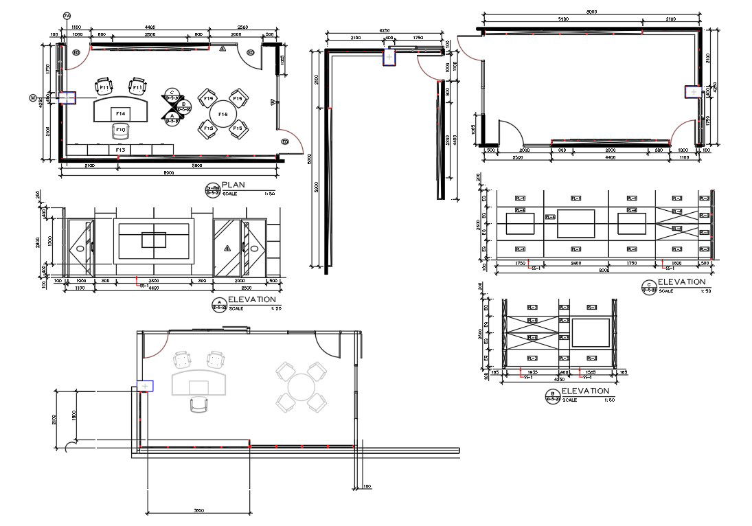 Office Furniture Interior Design AutoCAD Drawing