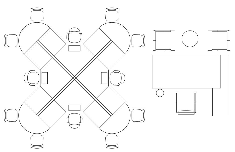 Office Furniture Work Desk Free CAD Blocks Drawing