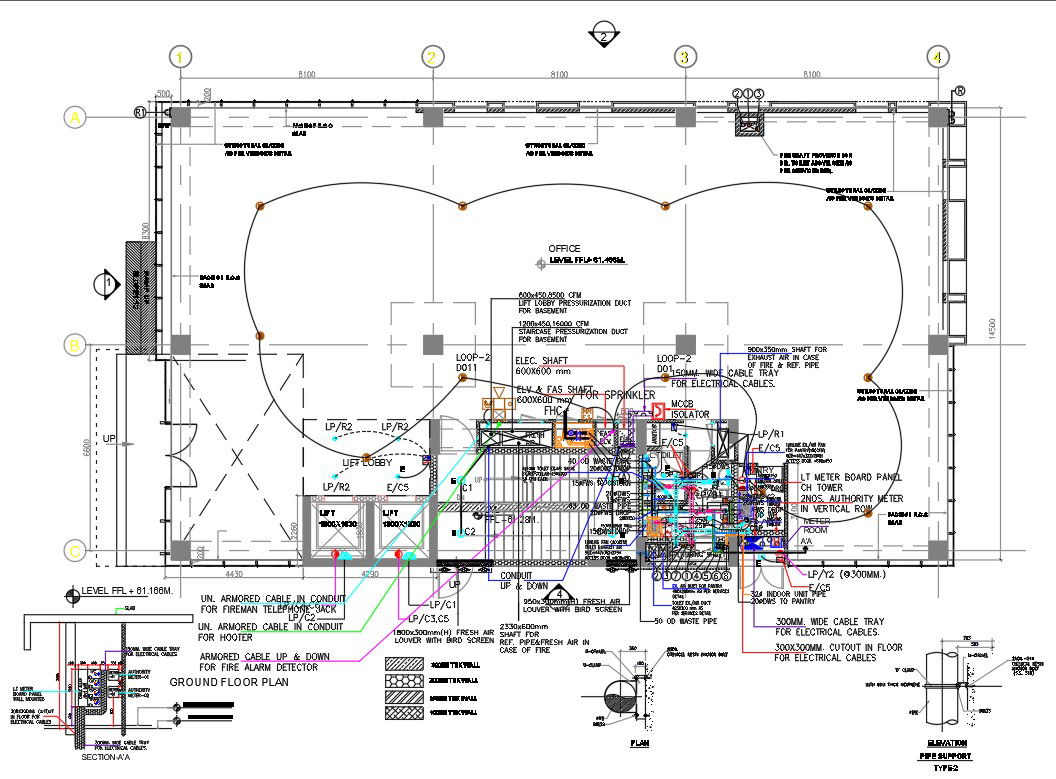Office Ground Floor Layout Plan AutoCAD Drawing DWG File
