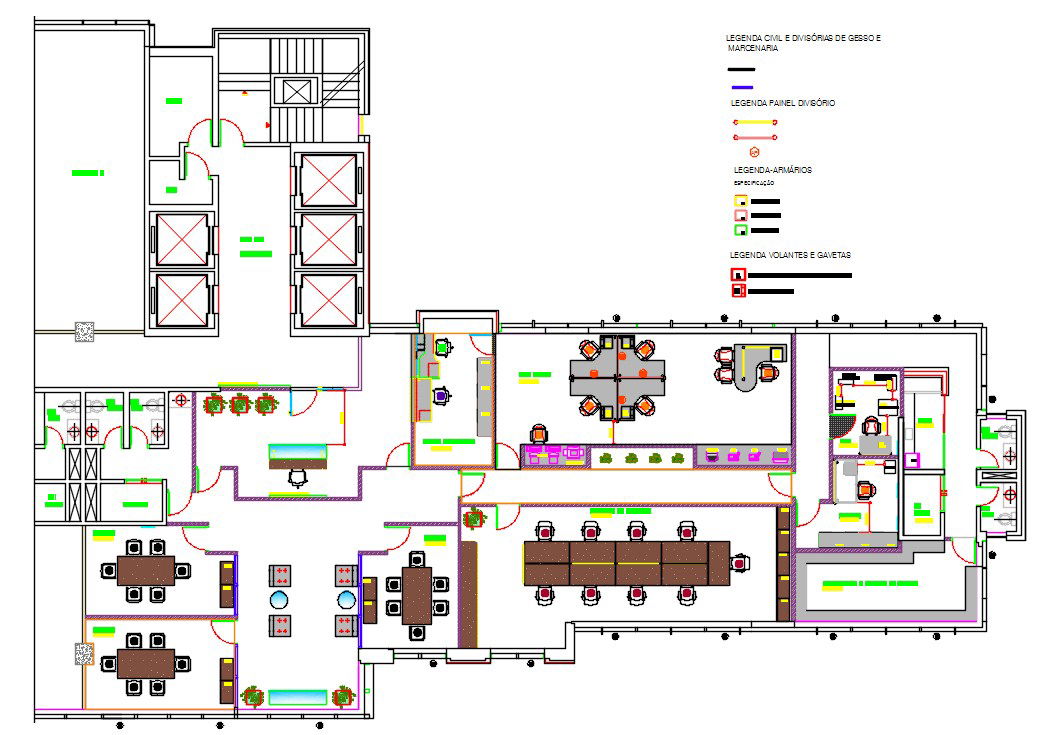 Office Interior Furniture Layout Plan AutoCAD Drawing DWG File