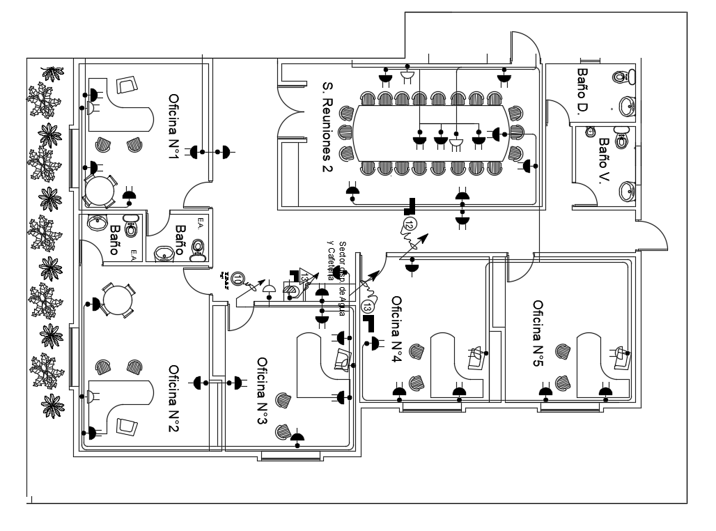 Office Interior Layout Plan AutoCAD Drawing Download DWG File