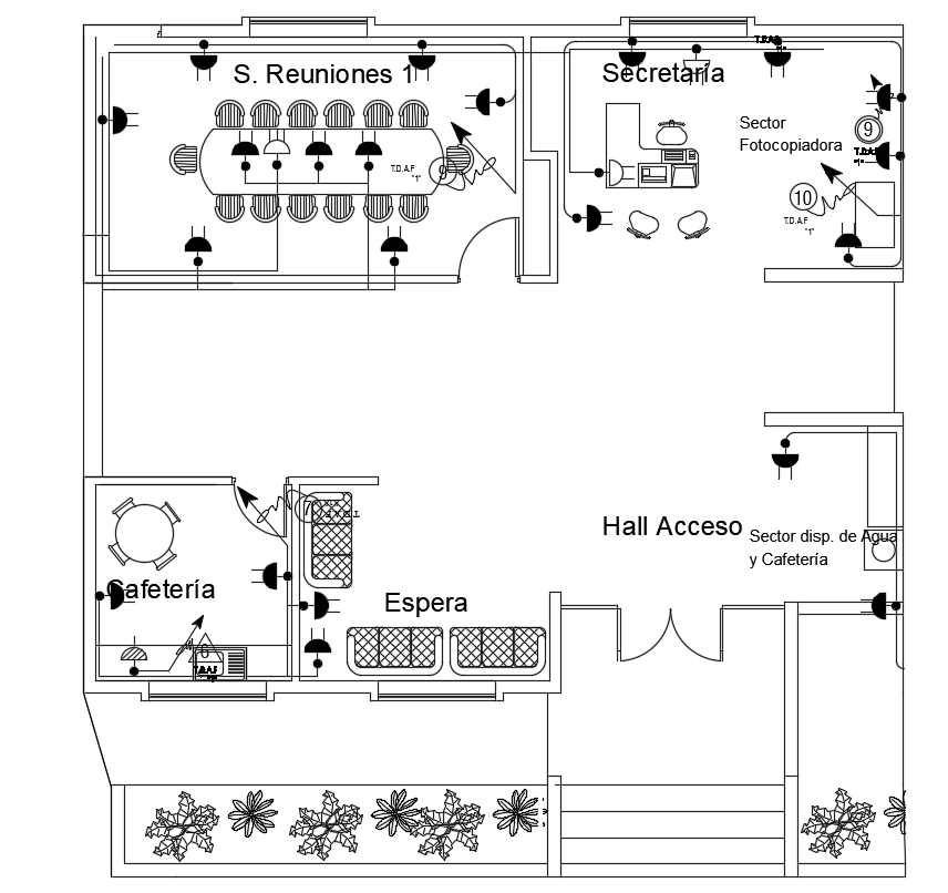 Office Layout Plan With Furniture Design Free Download DWG File