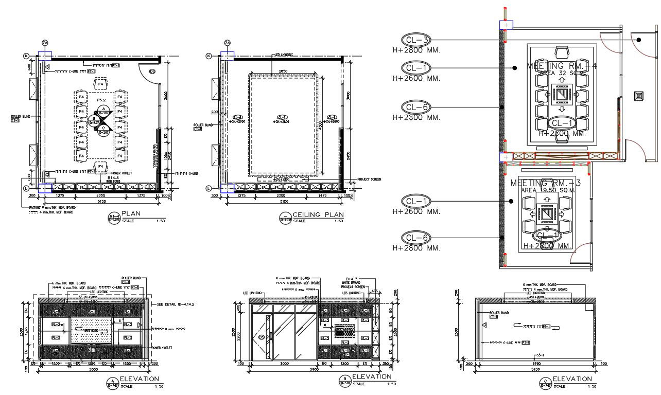 Office Meeting Room Design AutoCAD File
