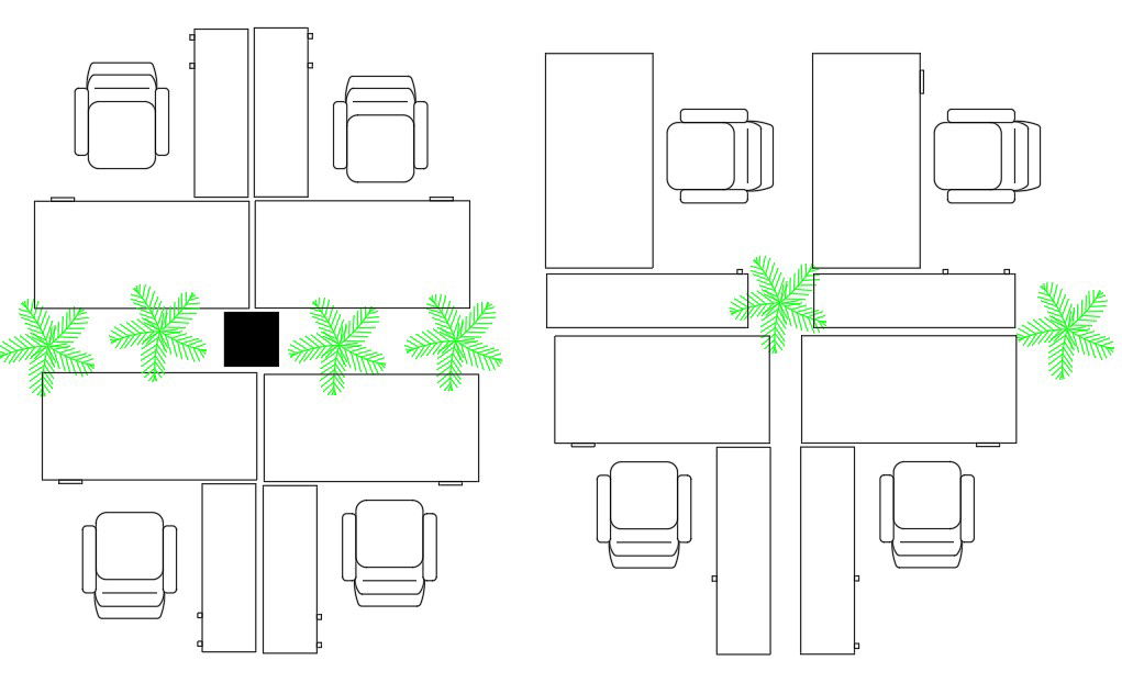 Office Word Desk Furniture Table Top View Drawing DWG File