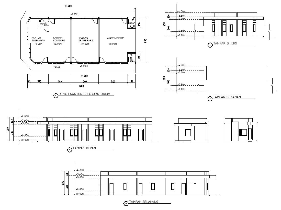 Office and Laboratory Floor Plan AutoCAD 2D Drawing