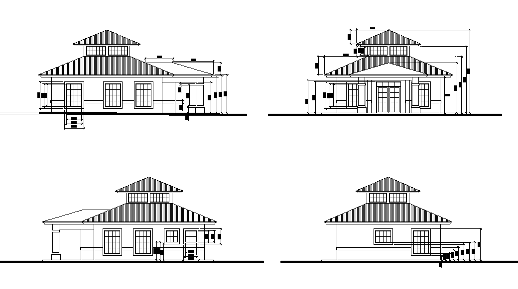 Office building elevation view is given in this Autocad drawing file. Download now.
