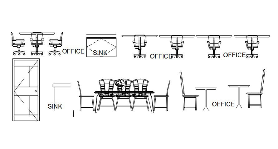 Office chair block detail presented in this Autocad drawing file. Download this 2d Autocad drawing file.