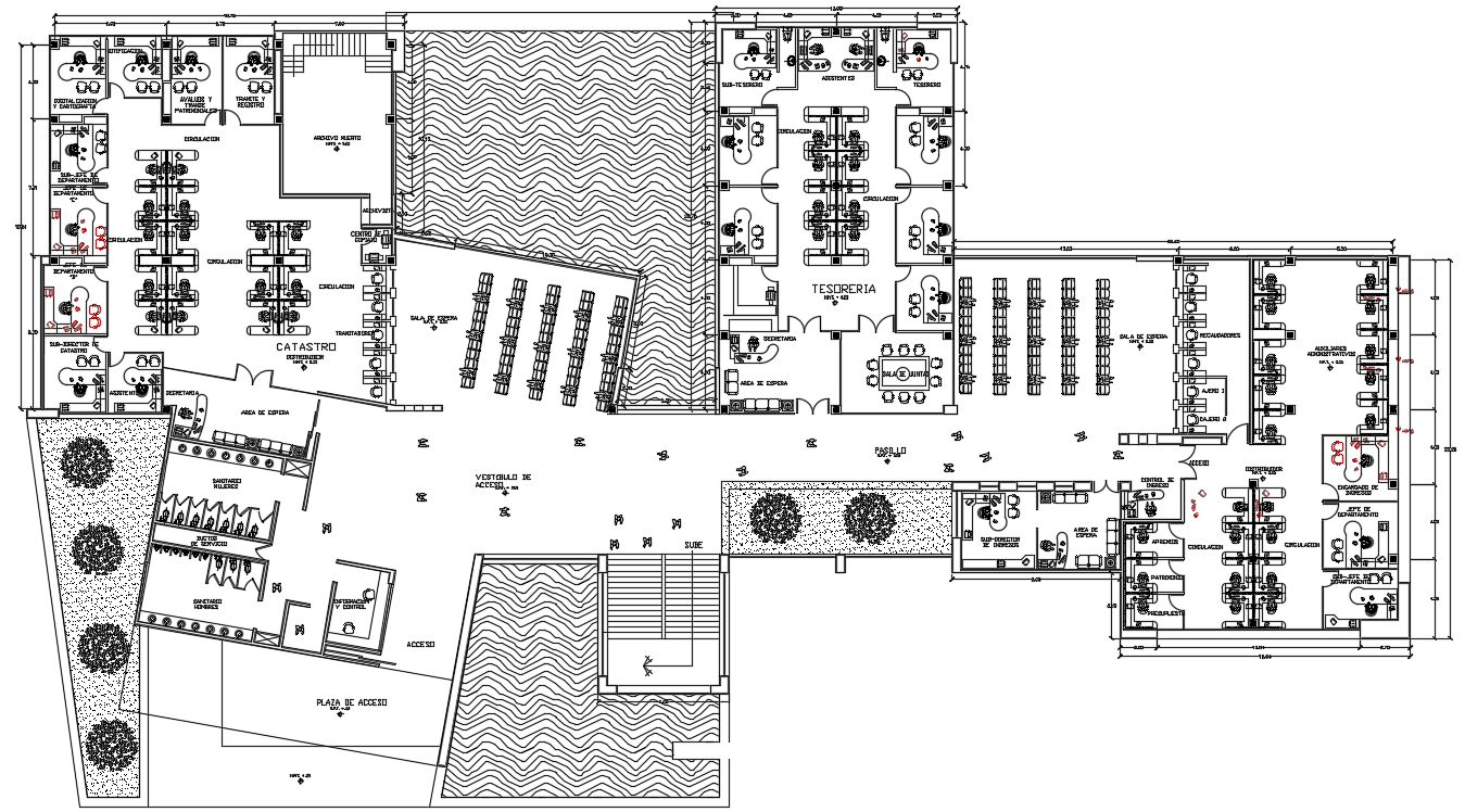 Office design floor plan is given in this cad file. Download this 2d cad file now.