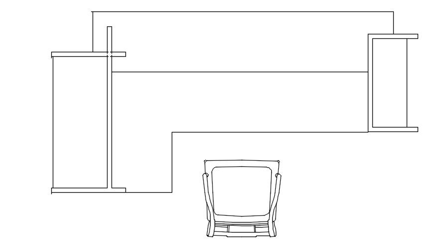 Office desk in AutoCAD 2D drawing, dwg file, CAD file