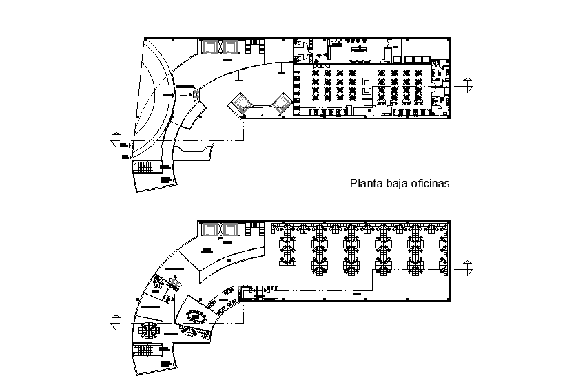 Office floor plan provided in this AutoCAD file. Download 2d autocad drawing file.