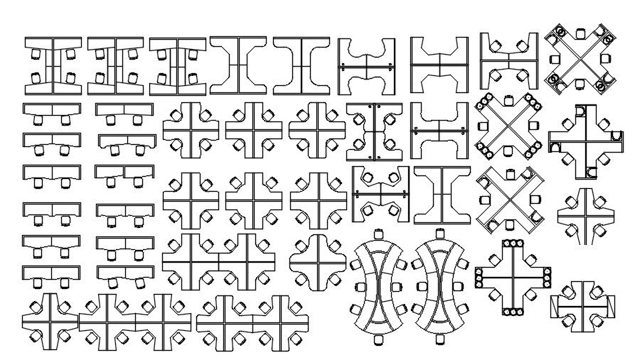Office Furniture CAD Blocks DWG File for AutoCAD Use