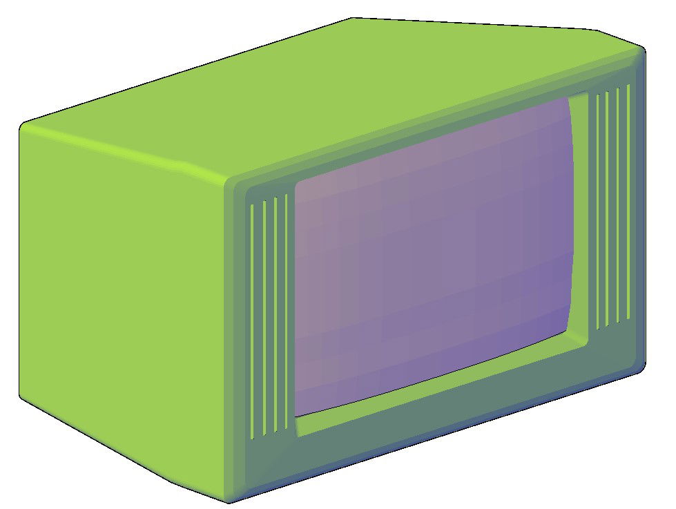 Old model of television is given in the sketch up (SKP) drawing file. Download the sketch up drawing file.