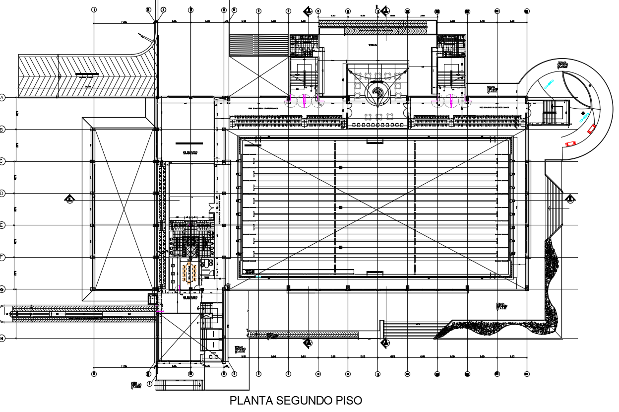 Olympic Swimming Pool Centre Layout Plan CAD Drawing DWG File