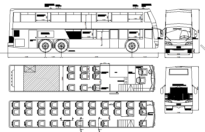 Omni travelling bus architecture project dwg file