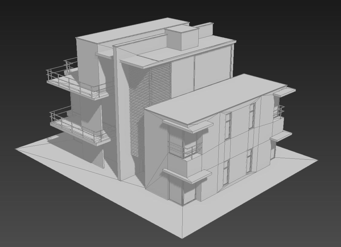 Explore One and Two Story Modern Bungalow Elevation in 3D MAX File