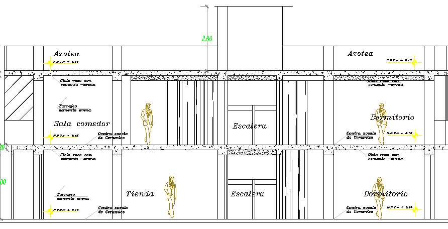 One Family House Design and Architecture Plan dwg file