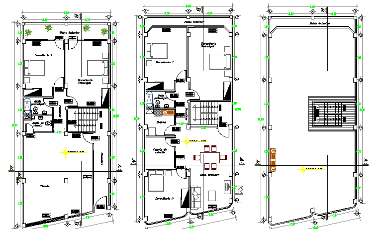 One Family House Design and Architecture Plan dwg file