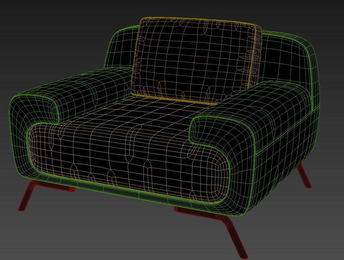 One Seater Sofa With Basic Rendered In 3D MAX File Free Download