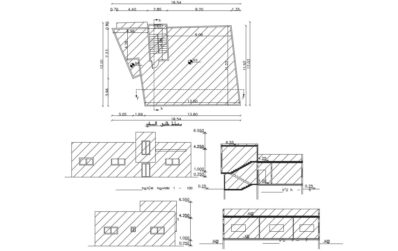 One Storey House Building Construction Drawing Free DWG File