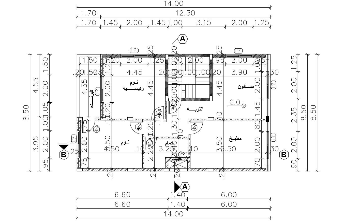One Unit Apartment Design With Working Dimension Drawing AutoCAD File