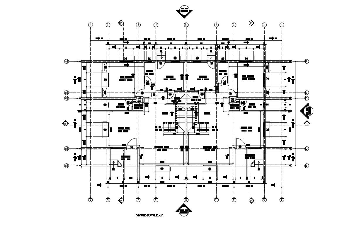 One bhk Twin Bungalow Working Plan AutoCAD Drawing