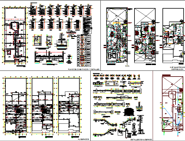 One family bungalow detailed architecture project dwg file