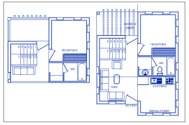 One family house architecture layout plan details dwg file