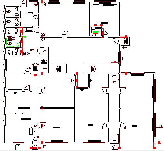 One family house architecture layout plan details dwg file