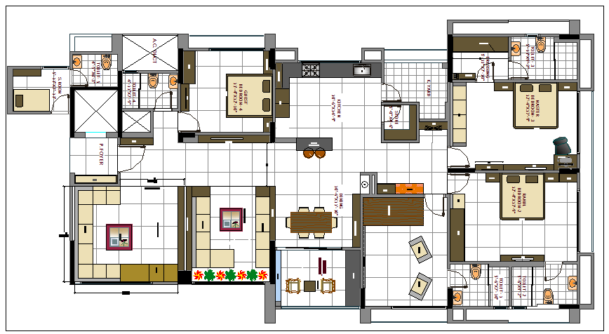 One family house architecture layout plan details dwg file