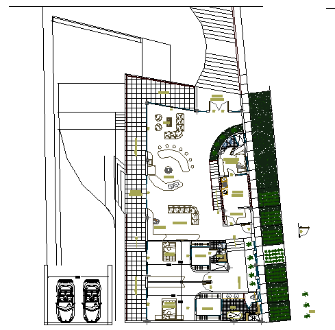 One family house architecture layout plan details dwg file
