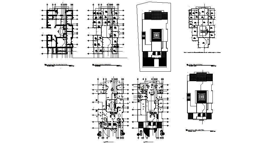 One family house floor plan, cover plan and auto-cad details dwg file