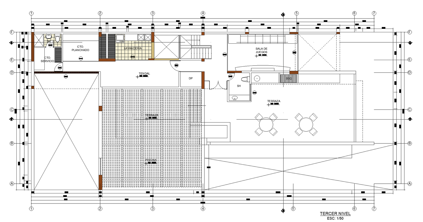 One family house plan detail dwg file.
