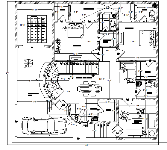 One family house plan layout file