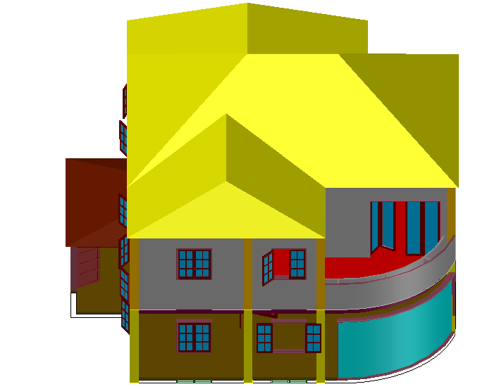 One family housing furnished 3 d plan