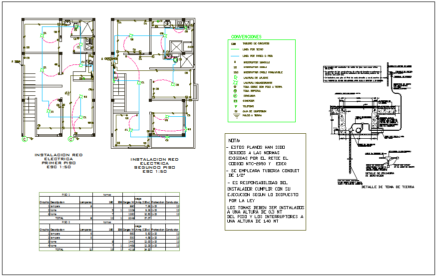 One family housing plan electrical installation view dwg file