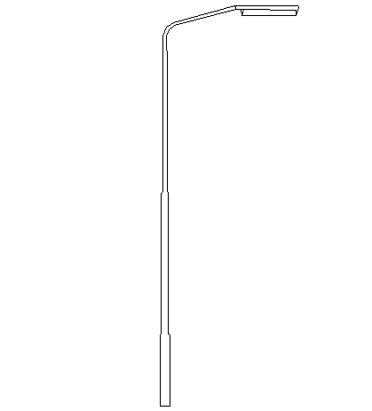 One sided lamp view street light pole cad details dwg file