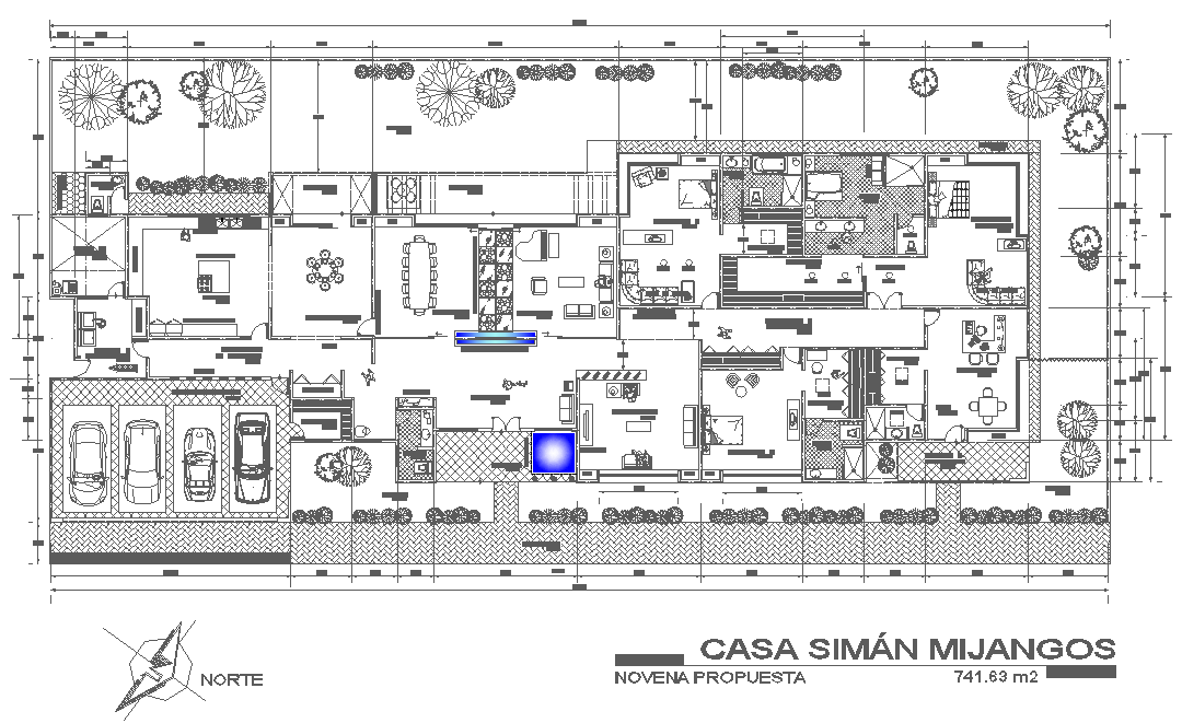 One story house planning dwg file