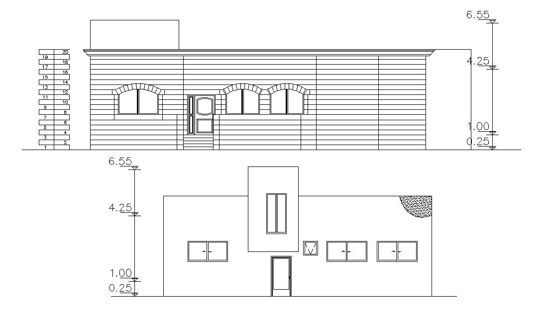 One Storey Elevation Layout AutoCAD File 