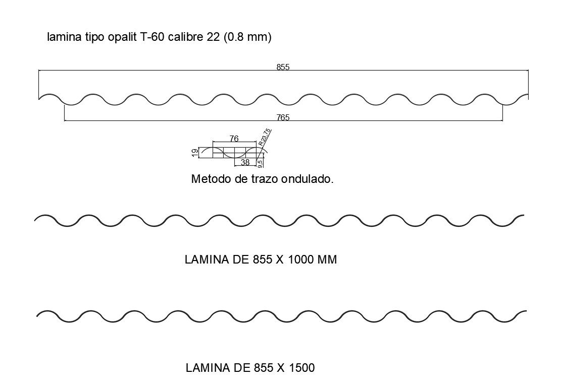 Opal type laminate design cad drawing details dwg file