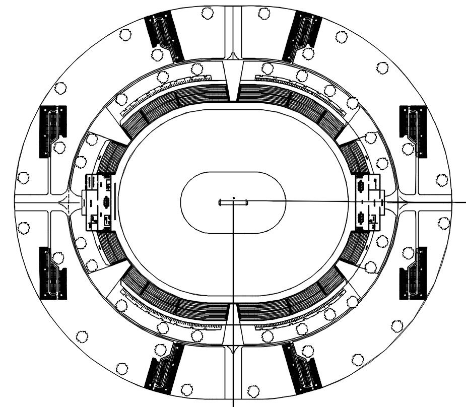 Open Air Stadium Plan DWG File