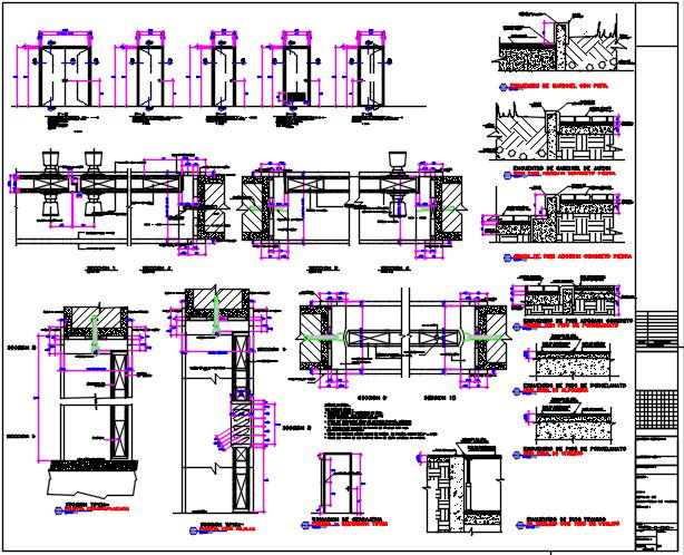 Openings or door types and detail drawing. 