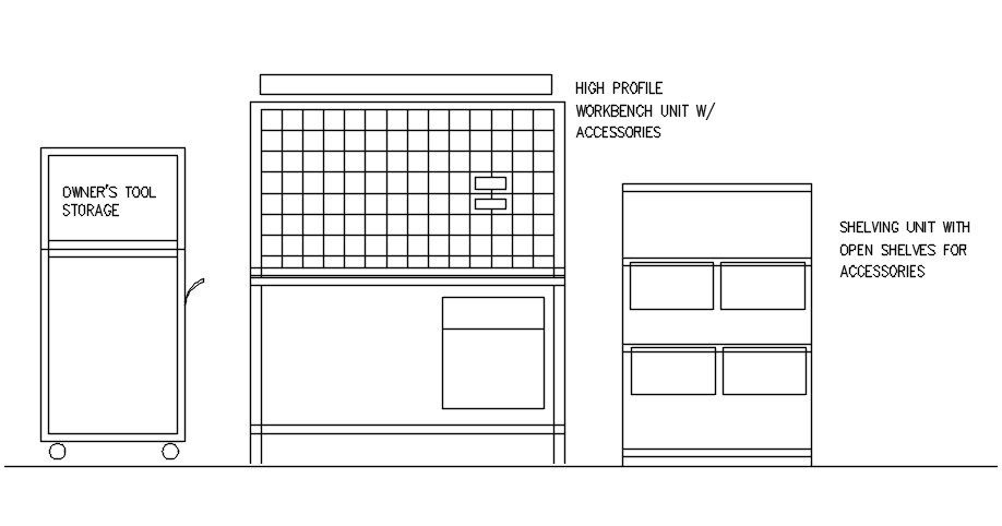 Open shelves design in AutoCAD 2D drawing, dwg file, CAD file
