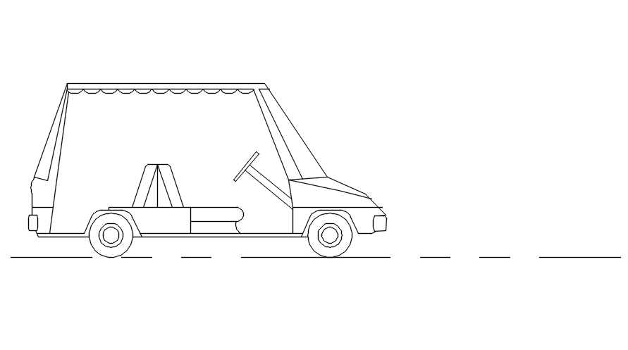 Open taxi design in AutoCAD drawing, dwg file, CAD file