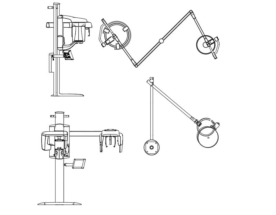 Operation Theater Light Lamp CAD Blocks