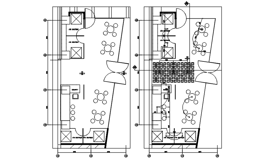 Outdoor Cafe Layout AutoCAD File with Seating and Furniture Details